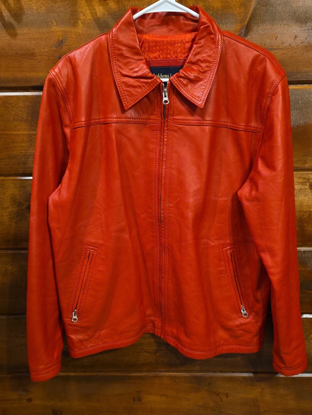 Bold Red Leather Zip-Front Jacket